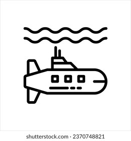 Vector black icon for submarine