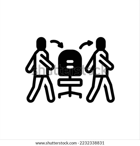 Vector black icon for substitute