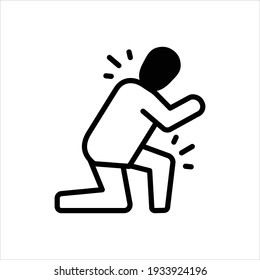 Vektorschwarzes Symbol für Leid