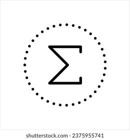 Vector black icon for sum, total ,accounting, symbol ,mathematical ,statistics, pattern.