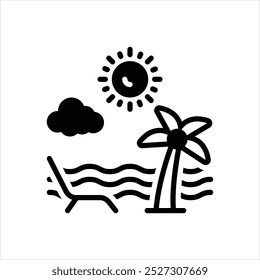 Vector black icon for summer