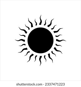Vector black icon for sun