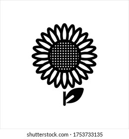 Vector black icon for sunflower