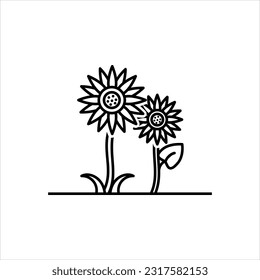 Icono negro vector para girasol