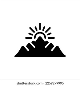 Vector black icon for sunrise