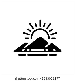 Vector black icon for sunrise