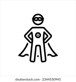 Vector black icon for super hero