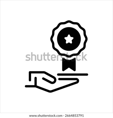 Vector black icon for superior service