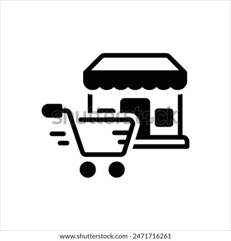Vector black icon for supermarket
