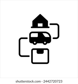 Icono de vector negro para la cadena de suministro