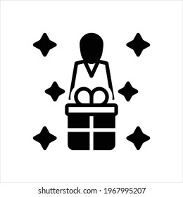 Vector black icon for surprising