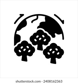 Vector black icon for sustainable
