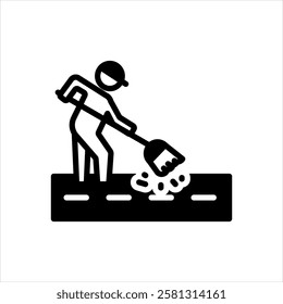Vector black icon for sweeping