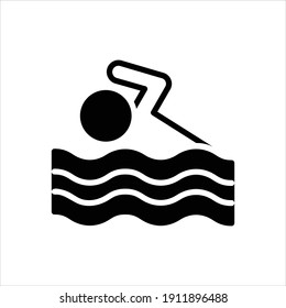 Vector black icon for swimming