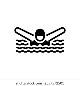 Vector black icon for swimming