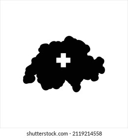 Vektorschwarzes Symbol für die Schweiz