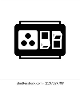 Vector black icon for switched