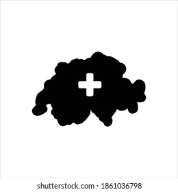 Vektorschwarzes Symbol für die Schweiz