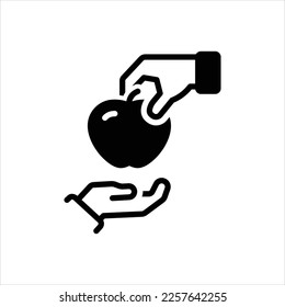 Vector black icon for take