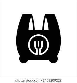Vector black icon for take away