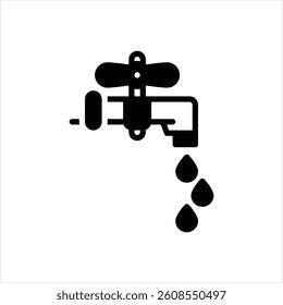 Vector black icon for tap water