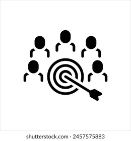 Vector black icon for target audience