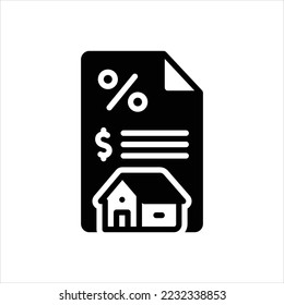 Vector black icon for tax