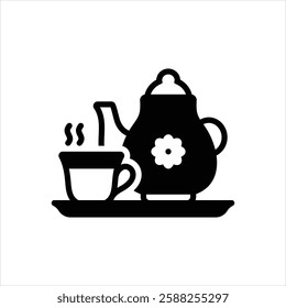 Vector black icon for tea
