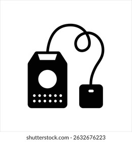 Vector black icon for tea bag