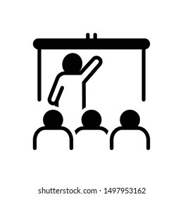 Vector black icon for teach