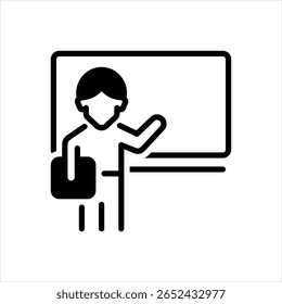 Vector black icon for teach