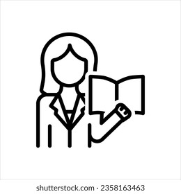 Vector black icon for teacher