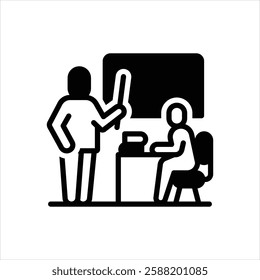 Vector black icon for teacher