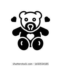 Vector black icon for teddy