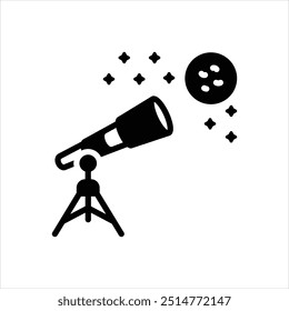 Vector black icon for telescope
