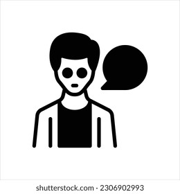 Icono negro del vector para decir