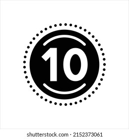 Vector black icon for ten