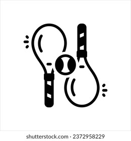 Icono negro vector para el tenis