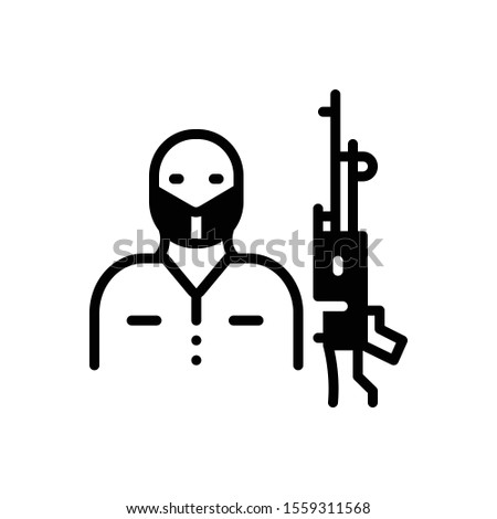 Vector black icon for terrorism