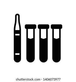 Vector black icon for test tube,