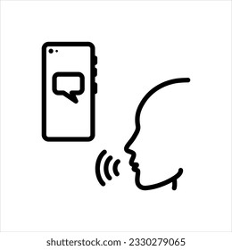 Vector black icon for text to speech