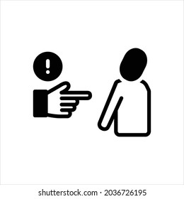 Vector black icon for threat