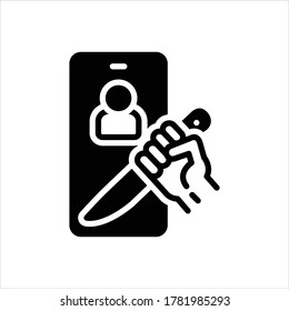 Vector black icon for threaten
