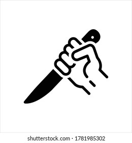 Vector black icon for threaten
