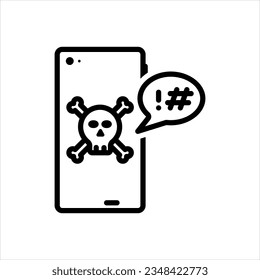 Vector black icon for threats