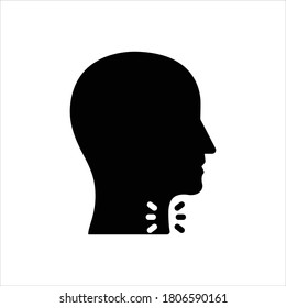 Vector black icon for throat