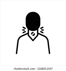 Vector black icon for throat