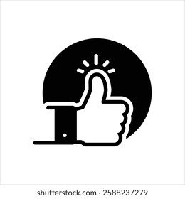 Vector black icon for thumbs up