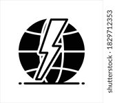 Vector black icon for thunderbolt