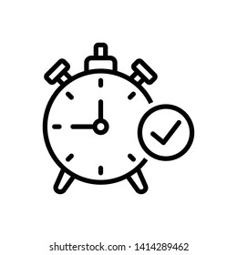 Vector black icon for time check symbol